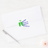 Teruggave hergebruiken Verminderen Recyclen Ronde Sticker (Envelop)