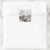 Teruggave van de beurzen vierkante sticker (Tas)