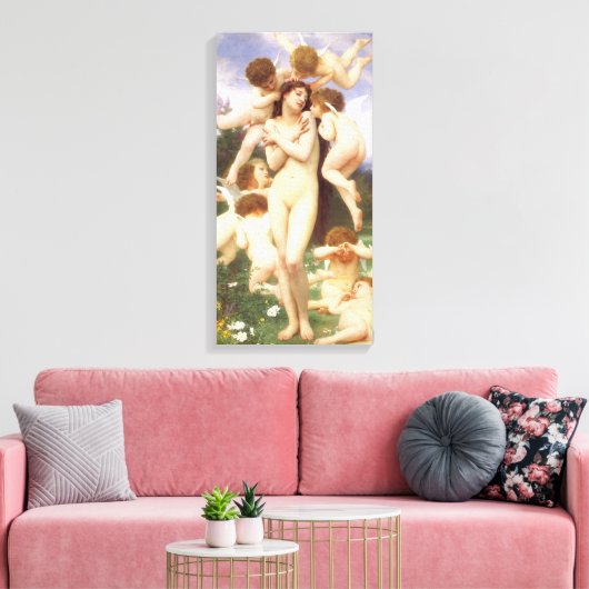 Teruggave van de lente (Le Printemps) door Bouguer Canvas Afdruk (Insitu (Woonkamer))