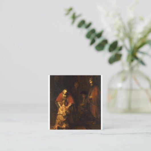 Teruggave van de restanten van het schilderen van  vierkante visitekaartje (Staand voorkant)