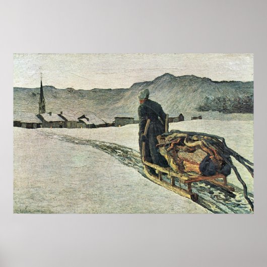 Teruggave van het bos door Giovanni Segantini Poster (Voorkant)