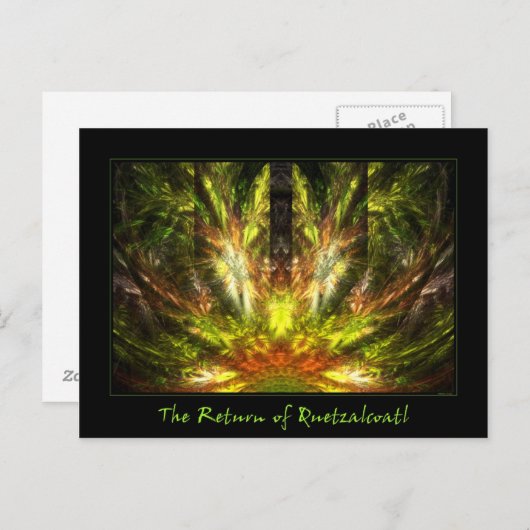 Teruggave van Quetzalcoatl Briefkaart (Voorkant / Achterkant)