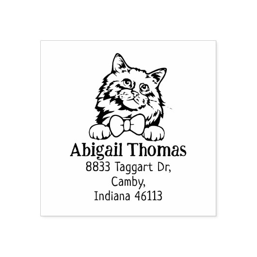 Teruggaveadres Birman Cat Rubberstempel (Afrduk)