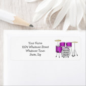 Teruggaveadres drums ontwerp etiket (Insitu)