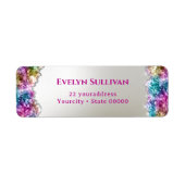 Teruggaveadres iriserende kristallen etiket (Voorkant)