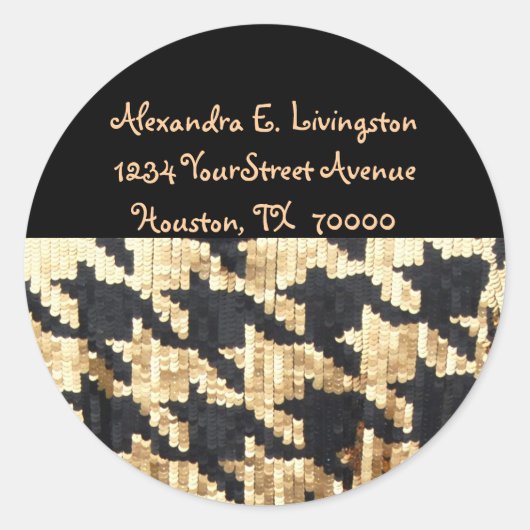 Teruggaveadres Sparkle Bling Ronde Sticker (Voorkant)