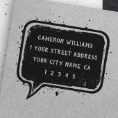 Teruggaveadres spraakbubbel rubberstempel