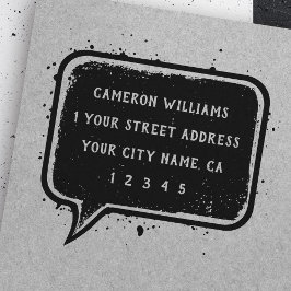 Teruggaveadres spraakbubbel rubberstempel