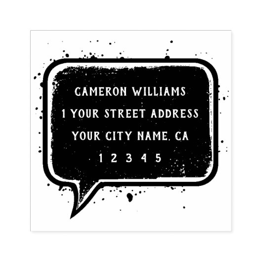 Teruggaveadres spraakbubbel rubberstempel (Afrduk)