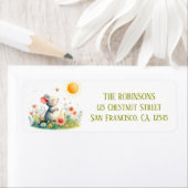 Teruggaveadres Spring Waterverf Mouse Etiket (Insitu)