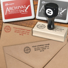 Teruggaveadres van bedrijf Logo Rubberstempel