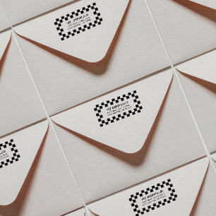 Teruggaveadres van het controlebord rubberstempel