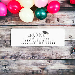 Teruggaveadres voor afstuderen graduatiecap etiket