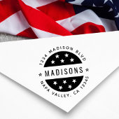 Teruggaveadres voor rond script starten rubberstempel