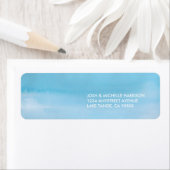 Teruggaveadreslabel blauwe Waterverf Etiket (Insitu)