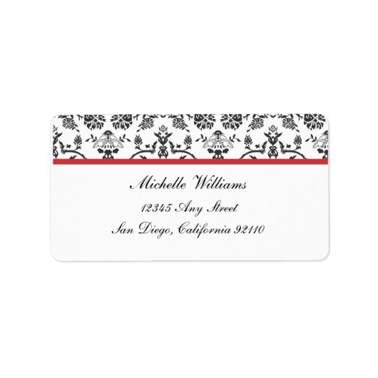 Teruggaveadreslabel Damask Etiket (Voorkant)