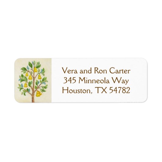 Teruggaveadreslabel Pear Tree Etiket (Voorkant)