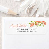 Teruggaveadreslabel perzikvruchten etiket (Insitu)