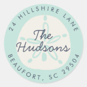 Teruggaveadreslabel Sandollar Ronde Sticker (Voorkant)