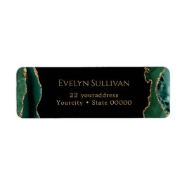 Teruggaveadreslabel smaragdgroene agaat etiket
