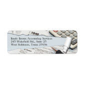 Teruggaveadreslabel van boekhouding etiket (Voorkant)