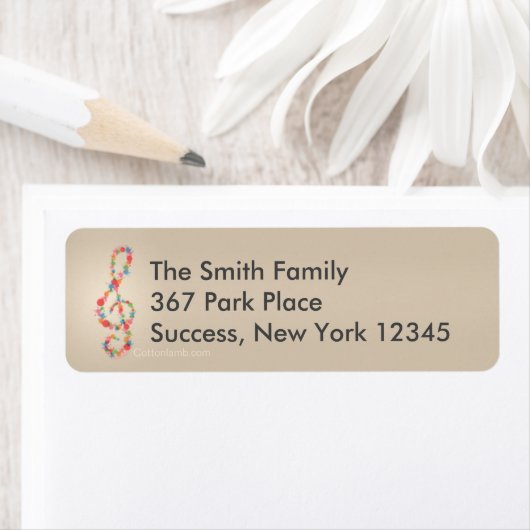 Teruggaveadreslabel van Music Note Etiket (Insitu)