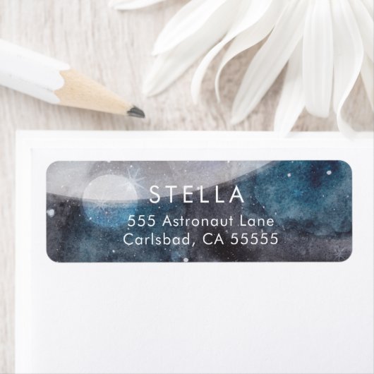 Teruggaveadreslabel van Space Explorer Etiket (Insitu)