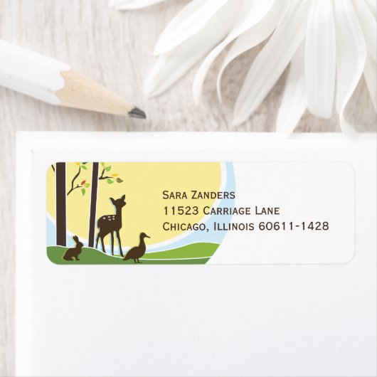 Teruggaveadreslabel van Woodland Etiket (Insitu)