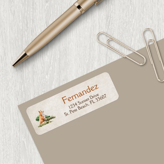 Teruggaveadreslabel voor Woodland Animal Etiket