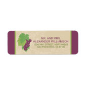 Teruggaveadreslabel wijngaard (perkamenttextuur) etiket (Voorkant)