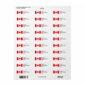 Teruggaveadreslabels Canadese vlag Etiket (Full Sheet)