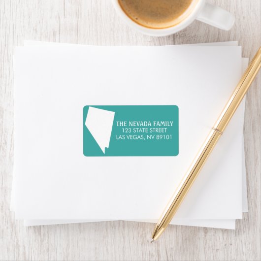 Teruggaveadreslabels van Nevada State - Turquoise Etiket (Insitu)