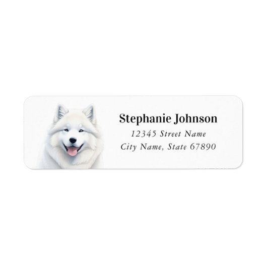Teruggaveadreslabels van Samoyed Etiket (Voorkant)