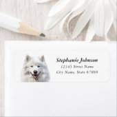 Teruggaveadreslabels van Samoyed Etiket (Insitu)