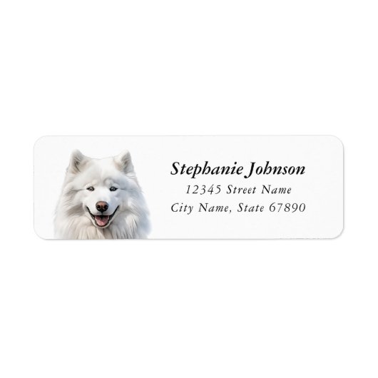 Teruggaveadreslabels van Samoyed Etiket (Voorkant)