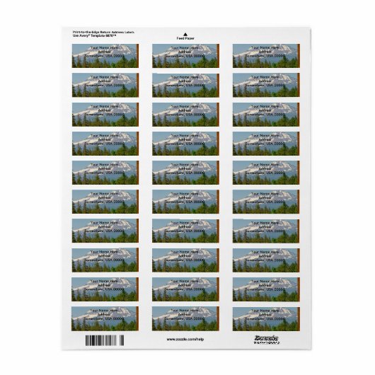 Teruggaveadreslabels voor bergen etiket (Full Sheet)