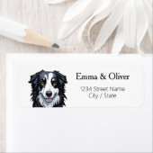 Teruggaveadreslabels voor Border Collie Etiket (Insitu)