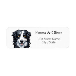 Teruggaveadreslabels voor Border Collie Etiket