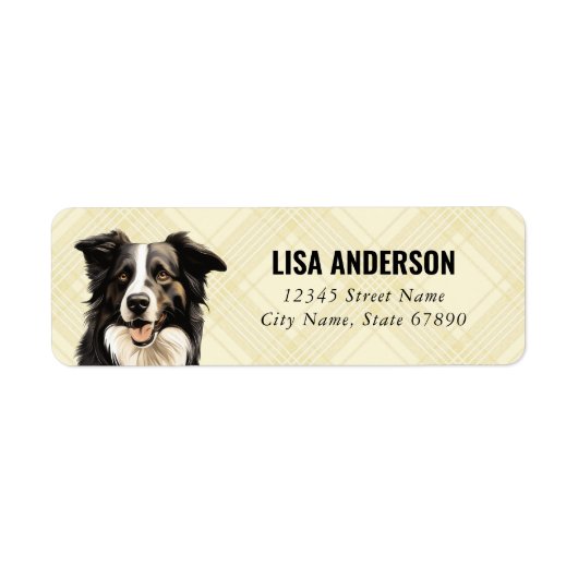 Teruggaveadreslabels voor Border Collie Etiket (Voorkant)