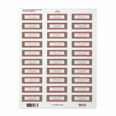 Teruggaveadreslabels voor Chevron-patroon (rood) Etiket (Full Sheet)