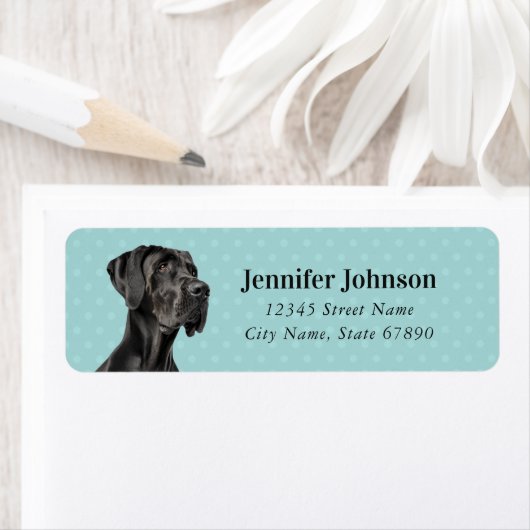 Teruggaveadreslabels voor grote Denen Etiket (Insitu)