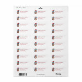 Teruggaveadreslabels voor kerst-uil etiket (Full Sheet)