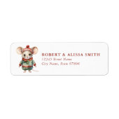 Teruggaveadreslabels voor kerstmuis etiket (Voorkant)