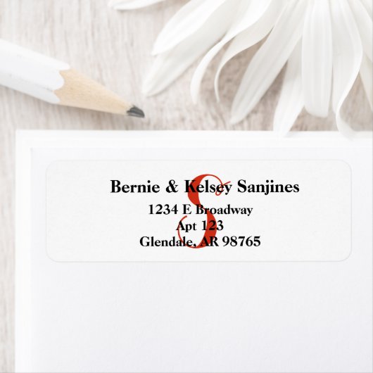 Teruggaveadreslabels voor monogram etiket (Insitu)