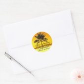 Teruggaveadreslabels voor tropische palmbomen ronde sticker (Envelop)