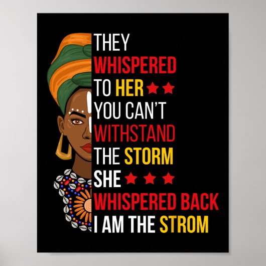 teruggefluisterd ben ik het Storm bhm trots afrika Poster (Voorkant)
