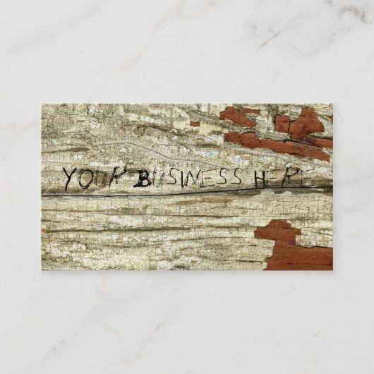 Teruggewonnen Schuur Hout Textuur Peeling Verf Sha Visitekaartje (Voorkant)