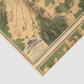 teruggezette gevechtsenkaart van Gettysburg, ontk Tissuepapier (Detail)
