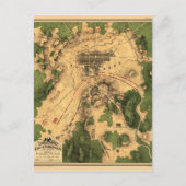 teruggezette gevechtskaart van Gettysburg, 1863 Briefkaart (Voorkant)