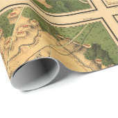  teruggezette gevechtskaart van Gettysburg, 1863 Cadeaupapier (Rol Hoek)